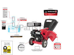 Yard Machines CS 45 M4 (24A-45M4700) - Yard Machines Chipper Shredder (2017) Label Map