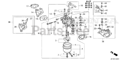 Honda GX390 UT2 PA2 (GCBCT) - Honda Engine, Made in Thailand (SN: GCBCT-1000001 - GCBCT-3485996) CARBURETOR (1)