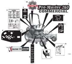 Gravely 992219 (PM 260H RD) - Gravely Pro-Master 60" Zero-Turn Mower, Kawasaki FX (SN: 020000 - 029999)
