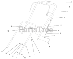 Toro 38419 (CCR 2450) - Toro Snow Thrower (SN: 200000001 - 200012436) (2000) Handle Assembly