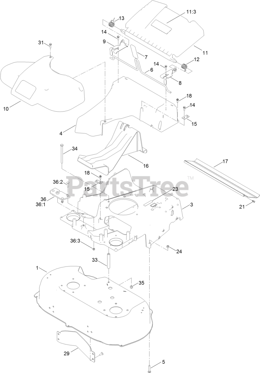 Ricambio Toro Timemaster 30 Pollici Scarico Laterale Di Ricambio Per Tosaerba Toro 30" Timemaster - Modello 121-2319, Materiale Plastica Master Duel - Foto 4
