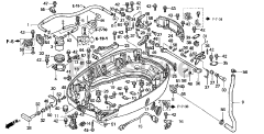 Honda BF130 A2 XA (BZBE) - Honda Marine Engine, Made in Japan (SN: BZBE-1300001 - BZBE-1400000) LOWER CASE