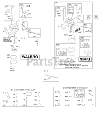 Briggs & Stratton 217907-0123-E1 - Briggs & Stratton Vertical Engine Carburetor, Kit - Carburetor Overhaul