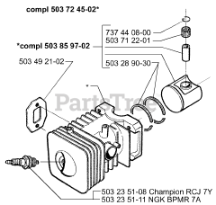 Husqvarna 225 H 75 - Husqvarna Hedge Trimmer (1998-01) Piston/Cylinder