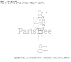 Kohler ECV730-3019 - Kohler Command PRO EFI Engine, Made for Dixie Chopper, 23hp, 17.2kW 01 CrankShaft