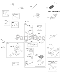 Briggs & Stratton 12Y602-0110-E2 - Briggs & Stratton Vertical Engine Rev Limiter, Carburetor, Air Cleaner Base, Controls