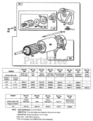 Briggs & Stratton 402707-0109-01 - Briggs & Stratton Vertical Engine Electric Starter and Chart