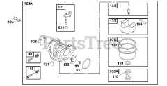 Briggs & Stratton 121702-0465-01 - Briggs & Stratton Vertical Engine Carburetor Group