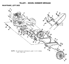 Weed Eater WE R500 E - Weed Eater Tiller (1995) MAINFRAME, LEFT