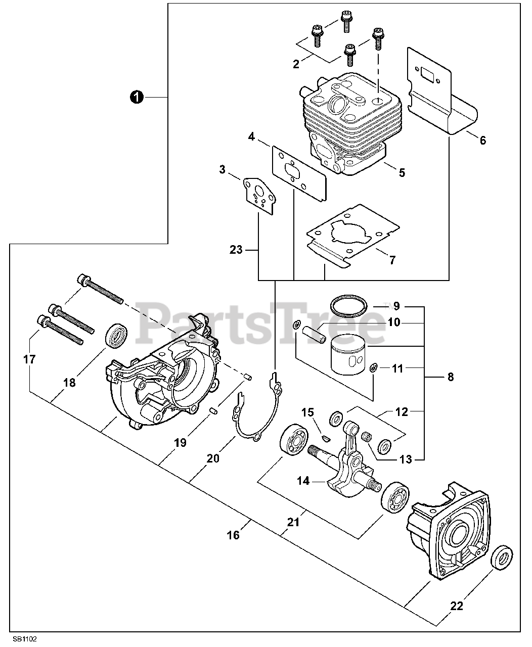 Echo PPT266 Echo Pole Saw (SN E20514001001 E20514999999) Engine