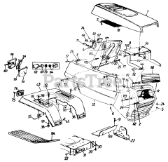 White Outdoor FST-14 (132-786G190) - White Outdoor 42" Lawn Tractor (1992) Side Covers, Hood And Rear Fender