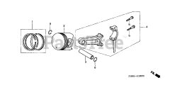 Honda GX160 K1 QX (GC02) - Honda Engine, Made in Japan (SN: GC02-2000001 - GC02-8669999) PISTON