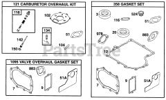 Briggs & Stratton 190432-6115-01 - Briggs & Stratton Horizontal Engine Gasket Sets