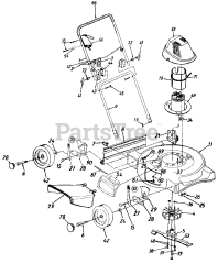 Yard Machines 18A-707-352 - Yard Machines Walk-Behind Mower, Electric (1998) (Walmart) General Assembly