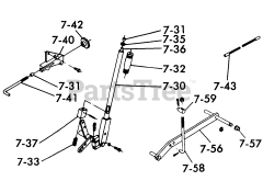 Toro 1-0481 (C-160) - Toro Lawn Tractor (1975) 7.030 Lift Linkage (fig. 7b)