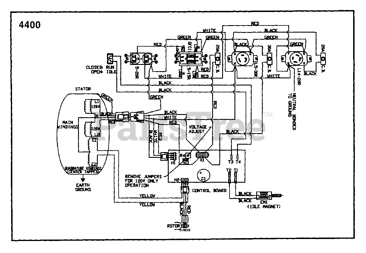 Homelite LRI 4400 (UT03787B) Homelite Generator Wiring Diagram