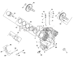 Kohler CH18-62510 - Kohler Command PRO Twin Engine, Made for Moridge Mfg., 18hp, 13.4kW Crankcase 2-24-4 (TP-2439-C)