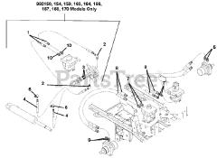 Gravely 992162 (PM 260M XDZ) - Gravely Pro-Master 60" Zero-Turn Mower, 27hp Kawasaki (SN: 003000 & Above) Hose Routing For Pumps, Wheel Motors &amp; Cylinder