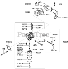 Toro 38694 - Toro 36" Walk-Behind Mower, Fixed Deck, T-Bar, Gear Drive (SN: 290000001 - 290999999) (2009) CARBURETOR ASSEMBLY KAWASAKI FH541V-FS23