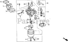 Honda GX270 HA (GCAB) - Honda Engine, Made in Japan (SN: GCAB-1000001 - GCAB-1999999) CARBURETOR