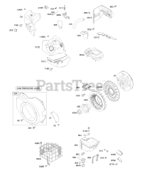 Briggs & Stratton 12A313-0116-E8 - Briggs & Stratton Horizontal Engine Blower Housing/Shrouds, Exhaust System, Flywheel