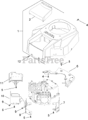 Toro 14AK81RK544 (GT 2300) - Toro Garden Tractor (SN: 1A186H30000 & Above) (2006) Blower Housing and Baffle Assembly Kohler SV735-0011