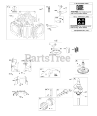 Briggs & Stratton 49R977-0004-G1 - Briggs & Stratton Vertical Engine Cylinder, Crankshaft, Camshaft, Air Guides