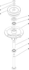 Toro 39078 - Toro 48" Walk-Behind Mower, Floating Deck, T-Bar, Gear Drive (SN: 314000001 - 314999999) (2014) SPINDLE ASSEMBLY NO. 110-0729