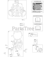 Briggs & Stratton 380772-0102-E1 - Briggs & Stratton Vertical Engine Cylinder, Engine Sump, Piston, Rings, Connecting Rod