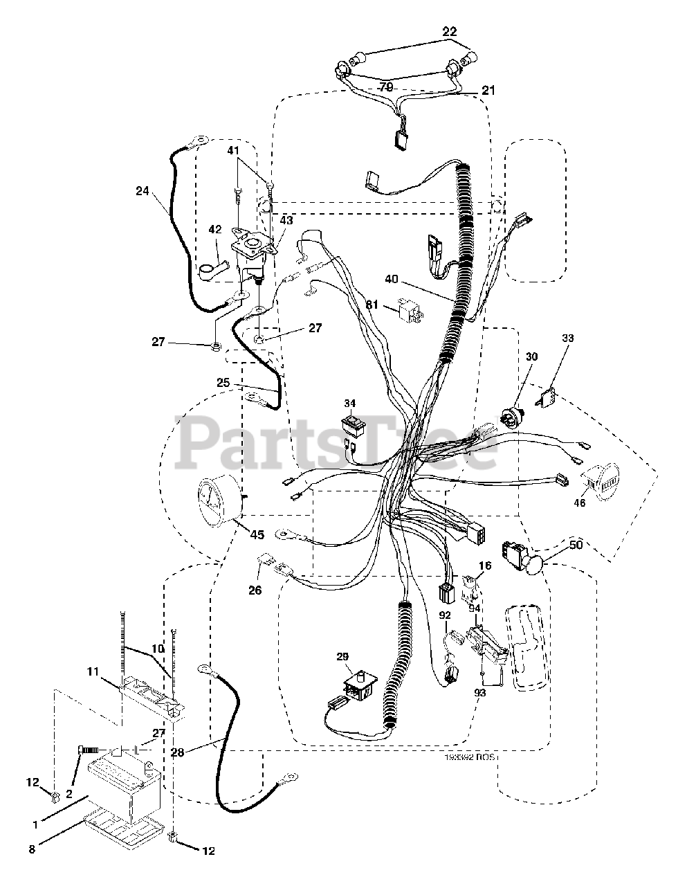 Husqvarna GTH 2654 (960250001-01) - Husqvarna 54" Garden Tractor (2005
