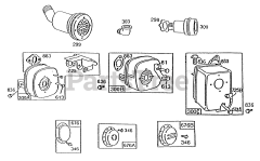 Briggs & Stratton 190706-6004-01 - Briggs & Stratton Vertical Engine Mufflers and Deflectors