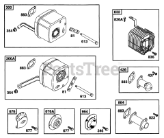 Briggs & Stratton 226432-1006-E2 - Briggs & Stratton Horizontal Engine Muffler Grps