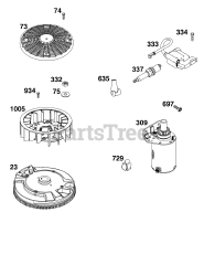 Briggs & Stratton 40N777-0024-B1 - Briggs & Stratton Vertical Engine Flywheel, Ignition, and Starter Group
