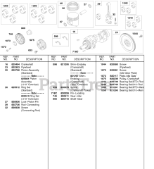 Briggs & Stratton 58A447-0481-E2 - Briggs & Stratton Horizontal Engine Piston, Crankshaft, Flywheel