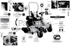 Cub Cadet PRO Z 100 KW 160-S (53RIEFJU050) - Cub Cadet 60" Pro Z Series Zero-Turn Mower, Kawasaki (2016) Label Map