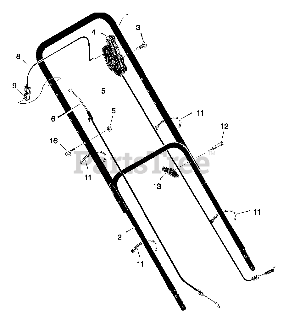 Scotts 20606x8B - Scotts 20" Walk-Behind Mower (1998) Handle Assembly