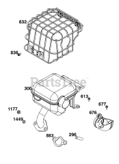 Briggs & Stratton 13A135-0026-F1 - Briggs & Stratton Horizontal Engine Exhaust Group
