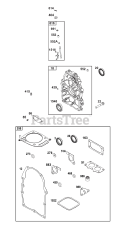 Briggs & Stratton 386447-0411-B1 - Briggs & Stratton Horizontal Engine Crankcase Cover/Sump Group