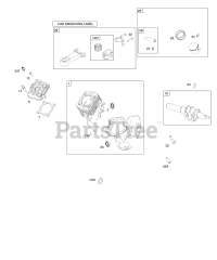 Briggs & Stratton 84232-0121-E2 - Briggs & Stratton Horizontal Engine Crankcase Cover/Sump, Crankshaft, Cylinder Head, Piston, Rings, Connecting Rod