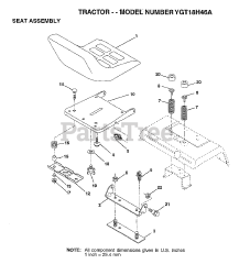 Electrolux/AYP Y GT 18H46 A - Electrolux/AYP Garden Tractor (1997) SEAT ASSEMBLY