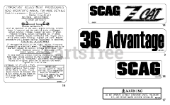 Scag SZC36A-16HN - Scag Z-Cat 36" Zero-Turn Mower, 16hp Honda (SN: B3900001 - B3999999) Replacement Decals And Information Plates (Part 2)