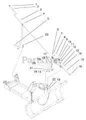 Toro 79366 - Toro 44" Two-Stage Snow Thrower for 5xi Tractor (SN: 270000001 - 270999999) (2007)