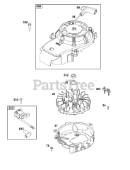 Briggs & Stratton 123P02-0056-H1 - Briggs & Stratton Vertical Engine Flywheel, Ignition, and Starter Group