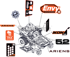 Ariens 918004 - Ariens Ikon 52" Zero-Turn Mower, 23hp Kohler (SN: 030000 & Above)