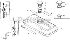 Honda E1500 K4 A (E1500) - Honda Generator, Made in Japan (SN: E1500-3000008 - E1500-9999999) FUEL TANK + FUEL VALVE