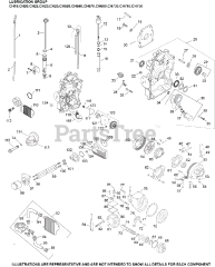 Kohler CH740-0077 - Kohler Command PRO Engine, Basic Version, 25hp, 725cc Lubrication Group 3-24-583 CH18-750