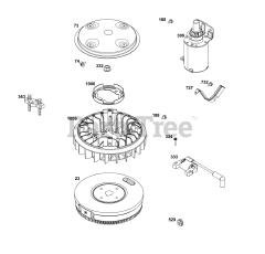 Briggs & Stratton 389575-0117-E1 - Briggs & Stratton Vertical Engine Flywheel, Ignition, and Starter Group
