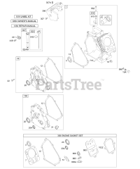 Briggs & Stratton 12C412-0100-E1 - Briggs & Stratton Horizontal Engine Crankcase Cover/Sumps, Cylinder Group, Kits/Gaskets - Engine, Oil Group