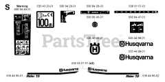 Husqvarna R 13 (953950401) - Husqvarna Swedish Riding Mower (2004-01) DECALS