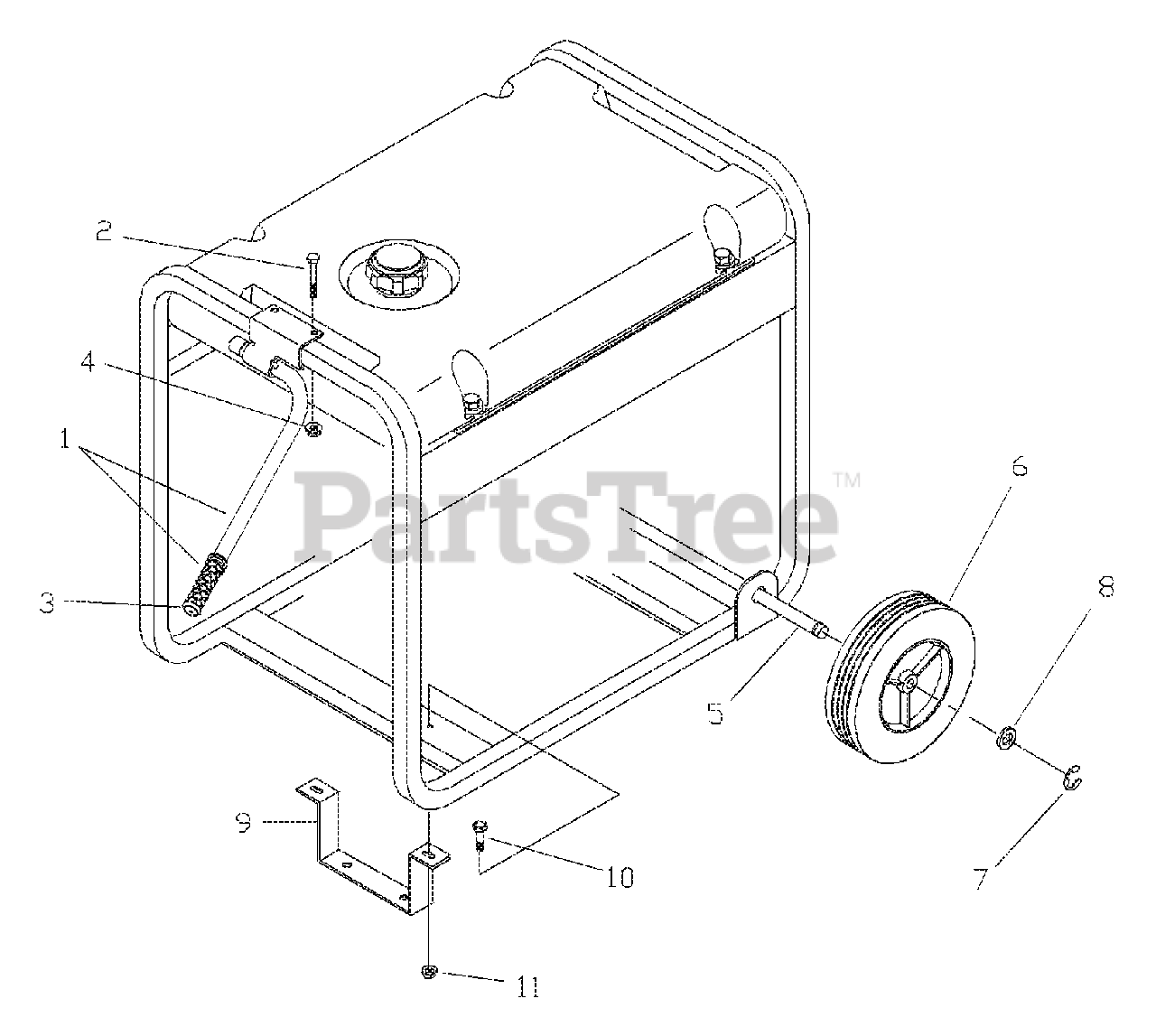 PowerBoss 030221-0 - PowerBoss 5,500 Watt Portable Generator Wheel Kit
